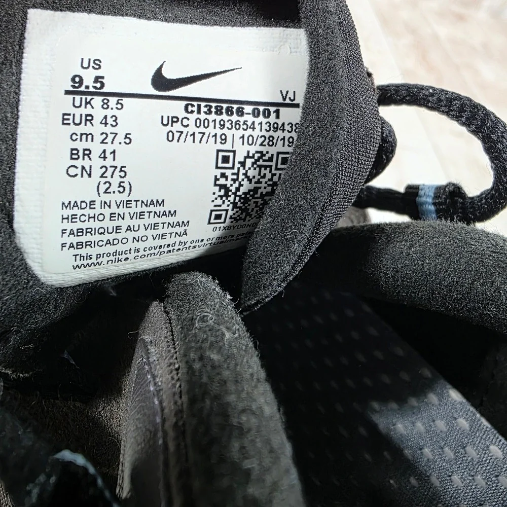 Nike Air Max 270 React Mens 9.5 Grey Black Blue Sneakers CI3866-001